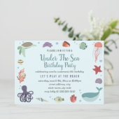 Invitation Bleu Sous L'Invitation Des Anniversaires de enfant (Debout devant)