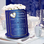 Invitation Bleu Spinel Diamond 65e anniversaire Mariage<br><div class="desc">Elégant faux coeur en forme de spinelle bleue, diamants en larme et formes diamant circulaire sur un arrière - plan saphir bleu tonique et un cadre de coin en or à coquille 65e Mariage Invitations fête anniversaire. Design original par Holiday Hearts Designs (droits réservés). Si vous avez des questions ou...</div>