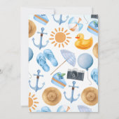 Invitation Bleu Splish Splash Beach Bassin Anniversaire (Dos)