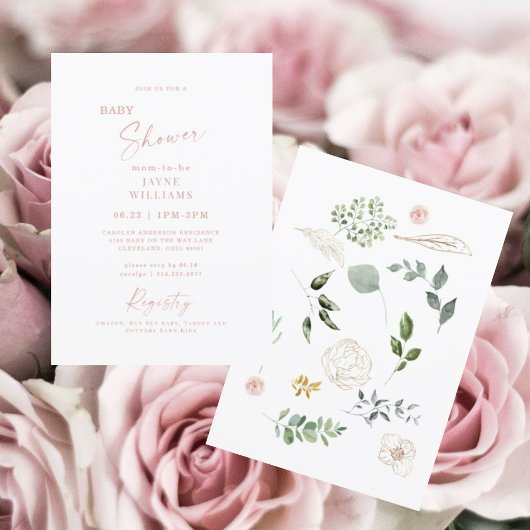 Invitation Bleu Spring sur le Baby shower de scène