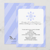 Invitation Bleu Stripe Pin bébé garçon douche (Devant / Derrière)