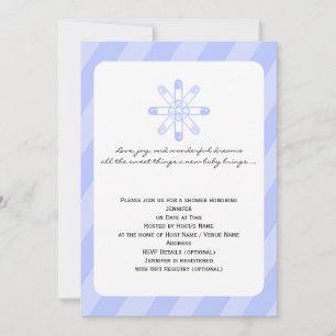 Invitation Bleu Stripe Pin bébé garçon douche