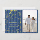 Invitation Bleu Stripes Italien Thème Ciao Bambino Photo (Devant)