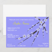 Invitation Bleu sur la Fête de l'mariée en fleurs de cerisier (Devant / Derrière)