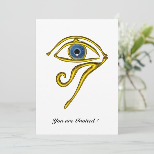 Invitation BLEU TALISMAN, blanc (Debout devant)