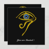 Invitation BLEU TALISMAN, noir (Devant / Derrière)