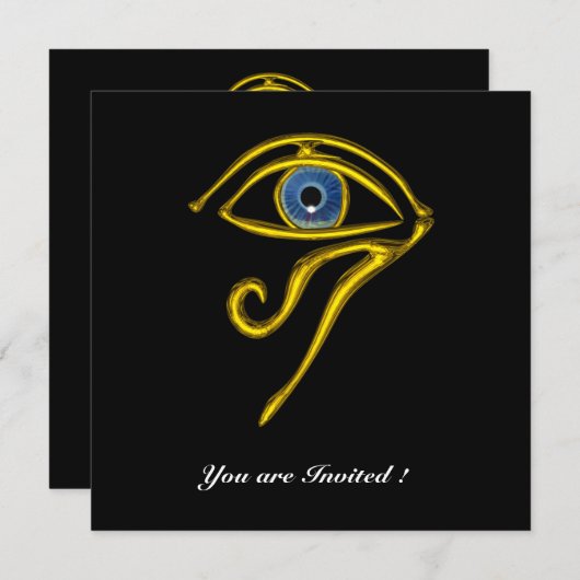 Invitation BLEU TALISMAN, noir (Devant / Derrière)