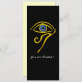 Invitation BLEU TALISMAN, noir et blanc (Devant / Derrière)