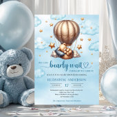 Invitation Bleu tendance et or bearly attendent Boy Baby show