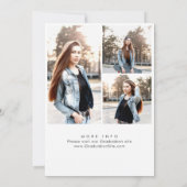 Invitation Bleu tendance Ruban Bow 3 PHOTO Graduation Party (Dos)