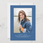 Invitation Bleu tendance Ruban de ruban photo de la fête de g (Dos)