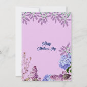 Invitation Bleu tendre Pastel Bud Lilac Hydrangea Fête des Mè (Dos)