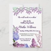 Invitation Bleu tendre Pastel Bud Lilac Hydrangea Fête des Mè (Devant)