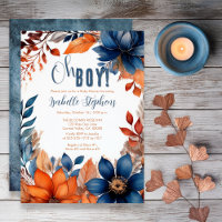 Bleu | Terracotta Oh Boy Fall Baby shower Floral