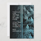 Invitation Bleu thaïlandais d'invitation de partie de thème (Dos)