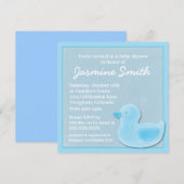 Invitation Bleu thème caoutchouc canard douche bébé invitatio (Devant / Derrière)