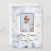 Invitation Bleu Tint Carnation Florale Vie Funéraire Fête (Devant)