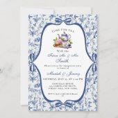 Invitation Bleu Toile de jouy Tea Party (Devant)