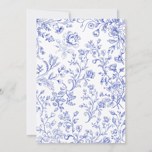 Invitation Bleu Toile Elégante Fête des mariées de Script mod (Dos)