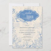 Invitation Bleu toile Fête des mariées océanique (Devant)