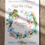 Invitation Bleu Tropical Brown Vert Hibiscus Elopement