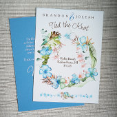 Invitation Bleu tropical, Elopement de la couronne de feuille