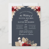 Invitation Bleu Tropical Rose de minuit (Devant)