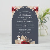 Invitation Bleu Tropical Rose de minuit (Debout devant)