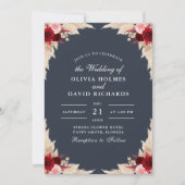 Invitation Bleu Tropical Rose de minuit (Devant)