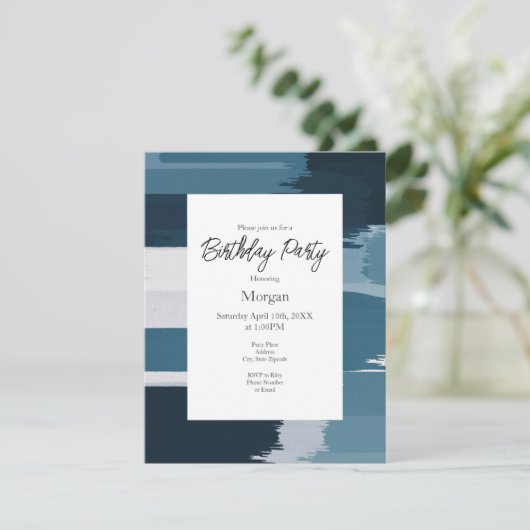 Invitation Bleu turquoise (Debout devant)