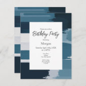 Invitation Bleu turquoise (Devant / Derrière)