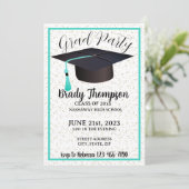 Invitation Bleu-Turquoise - 2 Photo (Debout devant)