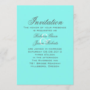 Invitation bleu turquoise aqua mariage oeuf de robin