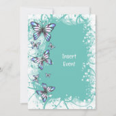 Invitation bleu turquoise blanc de l'aquarelle (Devant)