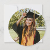 Invitation Bleu turquoise Brossé Métal & Perles Graduation (Dos)