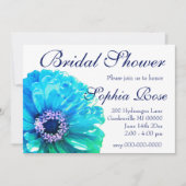 Invitation Bleu turquoise - douche nuptiale (Devant)