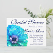 Invitation Bleu turquoise - douche nuptiale (Debout devant)
