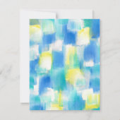 Invitation Bleu Turquoise Jaune Moderne Abstrait (Dos)