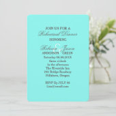 Invitation bleu turquoise mariage de turquoise bleue sarcelle (Debout devant)