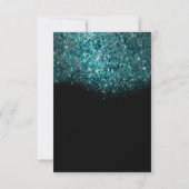 Invitation Bleu Turquoise Parties scintillant brillante noir  (Dos)
