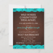 Invitation Bleu Turquoise rustique et Mariage campagnard Brow (Devant)