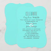 Invitation bleu turquoise sarcelle mariage de l'oeuf de robin (Devant / Derrière)