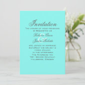 Invitation bleu turquoise sarcelle mariage de l'oeuf de robin (Debout devant)
