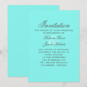 Invitation bleu turquoise sarcelle mariage de l'oeuf de robin (Devant / Derrière)
