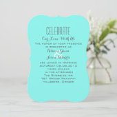 Invitation bleu turquoise sarcelle mariage oeuf de merle (Debout devant)