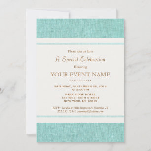 Invitation Bleu Turquoise Simple Et Élégant, Design