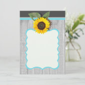 Invitation bleu turquoise solide (Debout devant)