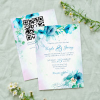 Bleu turquoise vert fleuri mariage tout en un
