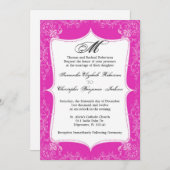 Invitation bleu turquoise vintage élégant de (Devant / Derrière)