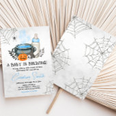 Invitation Bleu Un bébé brasse le Baby shower d'Halloween